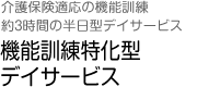 介護保険適応のリハビリ中心 約3時間のデイサービス